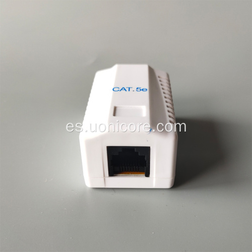 Caja de montaje en superficie de puerto único CAT5E sin blindaje